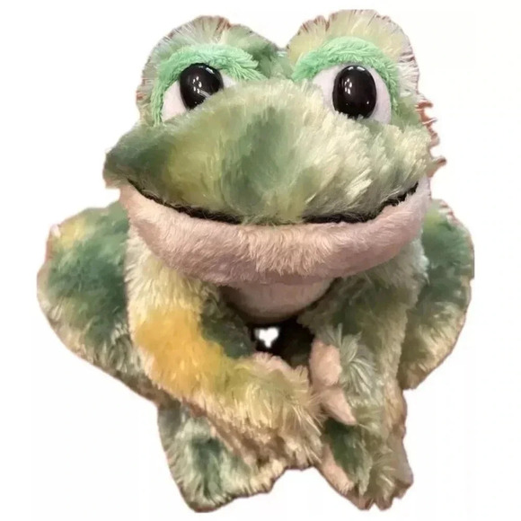 Webkinz Ganz Tie Dye Frog Toy Plush Green Yellow Stuffed Animal Soft - Picture 1 of 10